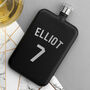 Personalised Slimline Shirt Number Hip Flask, thumbnail 1 of 10