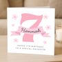 Personalised 7th Pink Birthday Card For Daughter, thumbnail 2 of 4