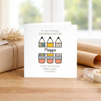 Personalised First Day Of School Card, Good Luck Starting School, 2 of 3
