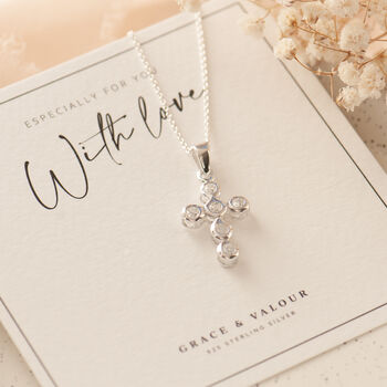 Cubic Zirconia Cross Necklace, 2 of 11