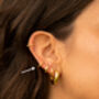 Tiny Huggie Hoop Earrings Solid Sterling Silver, thumbnail 2 of 4