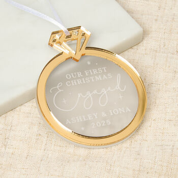 Engagement Ring Christmas Hanging Decoration, 2 of 2