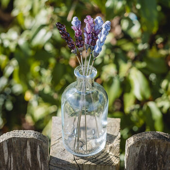 Glass Lavender Stems With Glass Bottle Vase, 2 of 10