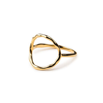 Halo Ring In 14k Gold Vermeil Plated, 2 of 8