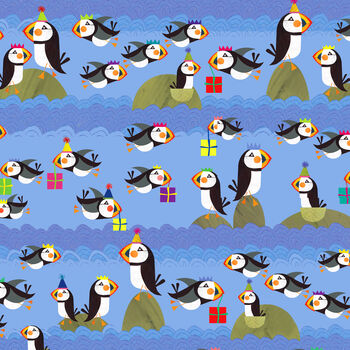 Puffin Gift Wrapping Paper Two Sheets, 2 of 5