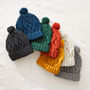 Fair Trade Unisex Cosy Cable Knit Wool Bobble Hat, thumbnail 1 of 10