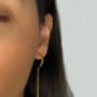 Sterling Silver Asymmetric Moon And Star Long Stud Earrings, thumbnail 3 of 10
