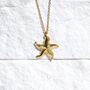 18 K Gold Starfish Necklace Dainty Starfish Charm, thumbnail 1 of 5