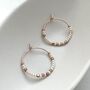 Pearly White And Fair Trade Nuggets Medium Hoops, thumbnail 1 of 9