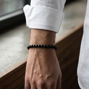 Magnetic Clasp Onyx Bead Bracelet, 3 of 8