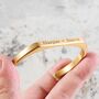Personalised Open Cuff Bangle In Gold Or Silver For Men And Women, Open Bracelet, thumbnail 1 of 10