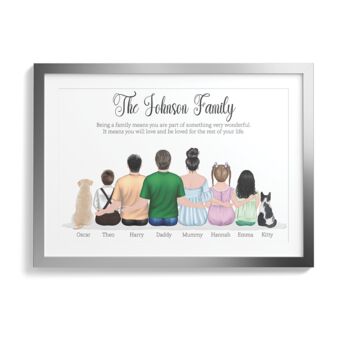 Personalised Family Gift, With Pets Cats And Dogs Print, 2 of 12