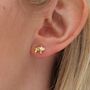 18ct Gold Plated Or Silver Piglet Stud Earrings, thumbnail 2 of 6