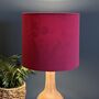 Fuchsia Pink Velvet Double Sided Flower Lampshade, thumbnail 6 of 9
