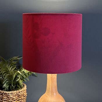 Fuchsia Pink Velvet Double Sided Flower Lampshade, 6 of 9