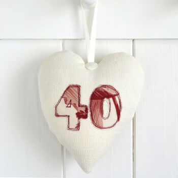 Personalised 40th Ruby Wedding Anniversary Heart Gift, 5 of 11