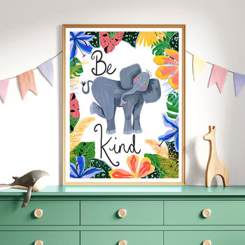 Elephant Be Kind Kids Print, 2 of 11