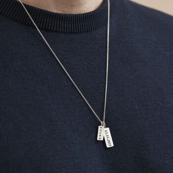 Men's Personalised Double Tag Necklace, 2 of 9