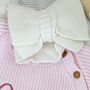 Hello World Embroidered New Baby Long Sleeve Knitted Romper, thumbnail 10 of 12