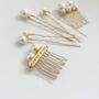 Swarovski Pearl Comb And Hairpin Set Of Five Lustre, thumbnail 3 of 7