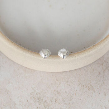 Sterling Silver Cornish Shell Studs, 2 of 4