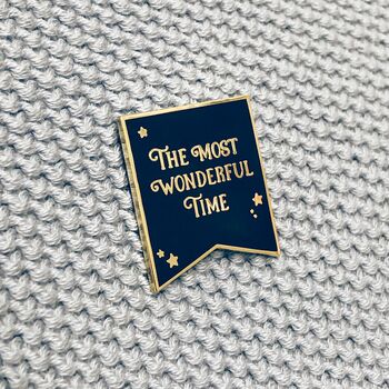 The Most Wonderful Time Midnight Blue Enamel Pin Badge, 2 of 12