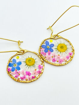 Earrings With Daisy And Forget Me Not Flowers, 6 of 12