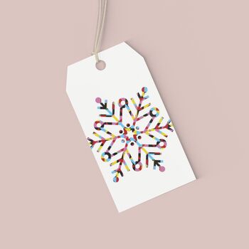 Premium Quality Vibrant Multi Coloured Snowflake Christmas Gift Wrapping Paper, 3 of 7