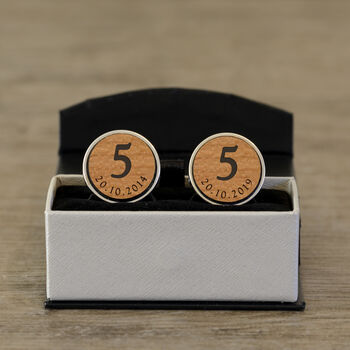 Personalised 5th Anniversary Cufflinks, 2 of 2