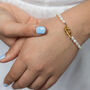 White Pearl Bracelet With T Bar, thumbnail 1 of 5