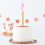 Rose Gold Pink Flame Cake Fountain Candles Three Pack, thumbnail 1 of 3