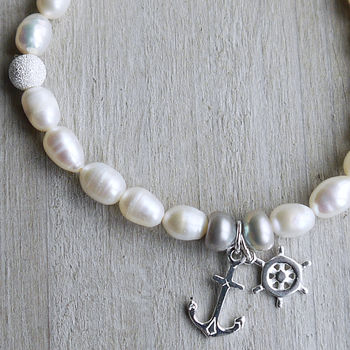 Stay Anchored Freshwater Pearl Bracelet, 2 of 9