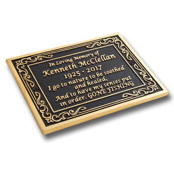 Personalised Brass Ornate Memorial Gift Plaque, 2 of 7