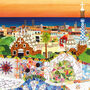 Barcelona, Spain Illustrated Travel Print, thumbnail 3 of 3