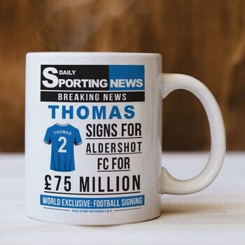 Personalised Newspaper Football Mug, 10 of 10