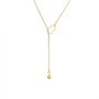 Long Gold Plated Fine Lariat Necklace, thumbnail 3 of 6