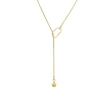 Long Gold Plated Fine Lariat Necklace, 3 of 6