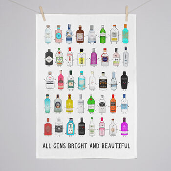 'All Gins Bright And Beautiful' Gin Tea Towel, 2 of 5