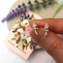 Sterling Silver Mini Lavender Earrings, thumbnail 3 of 12