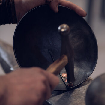 22nd Anniversary Gift, Artisan Made Copper And Iron Decorative Button Bowl, 5 of 8
