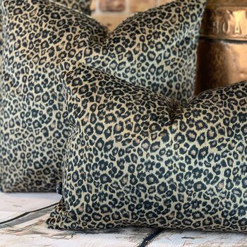 Leopard Velvet Print Cushion, 3 of 12