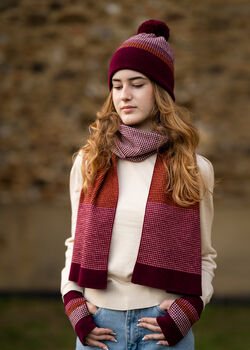 Ginevra Merino Lambswool Fingerless Mittens, 2 of 2