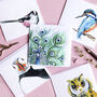 Feathered Friends Pack Of Five Blank Greeting Cards, thumbnail 1 of 7
