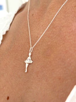 Sterling Silver Ballerina Pendant Necklace, 6 of 6