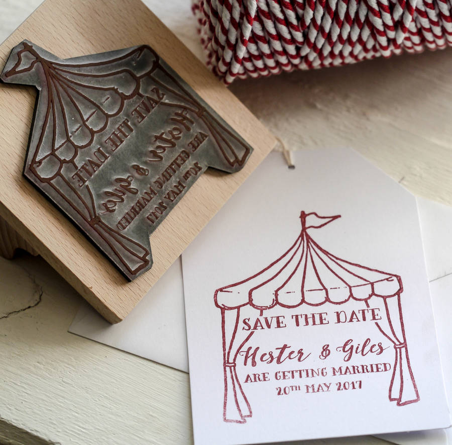 Tent Save The Date Stamp, 1 of 6