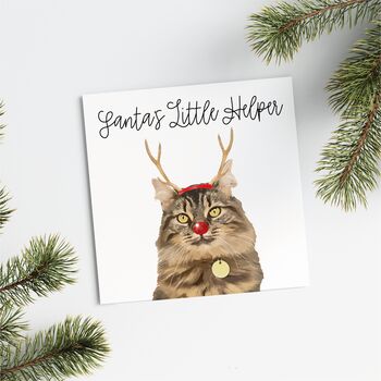 Personalised Pet 'Reindeer Antlers' Christmas Card, 3 of 9