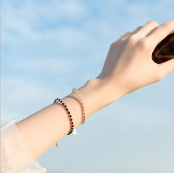 Gold Colour Sterling Silver And Crystal Beaded Bracelet, 2 of 5