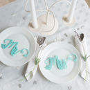 Mr And Mr Wedding Place Settings Table Decorations By Funky Laser