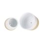 Pack Of Two Ceramic Round Planters White Beige, thumbnail 4 of 4