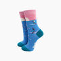 Sunset Paddle Boarding Bamboo Socks In Blue/Pink, thumbnail 1 of 4